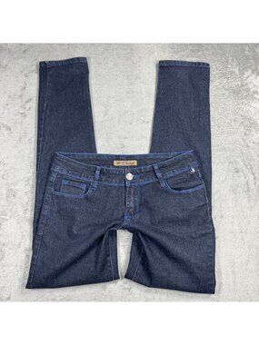 Y2K Give Me 5ive Low Rise Skinny Jeans Blue Stitching Womens 9 Dark Wash Denim